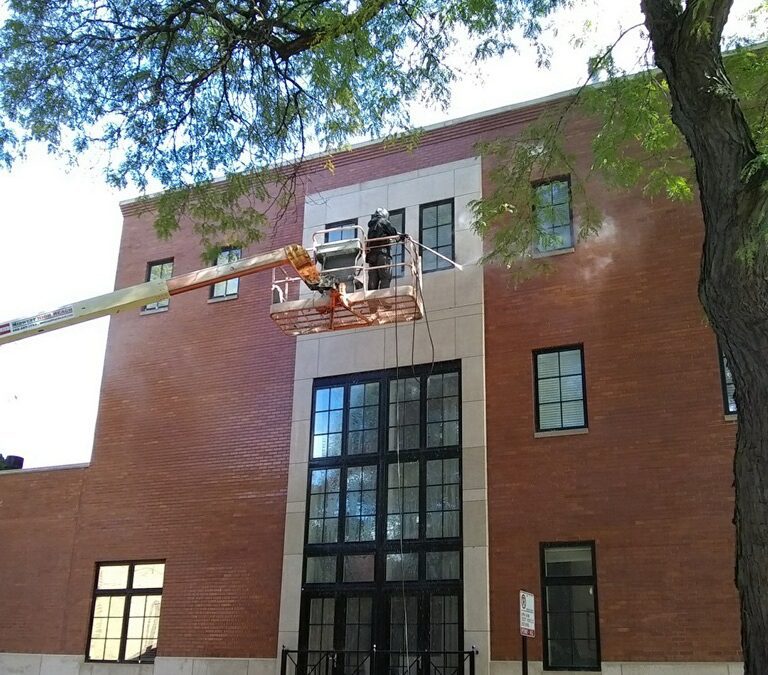 Limestone Building Pressure Washing Chicago