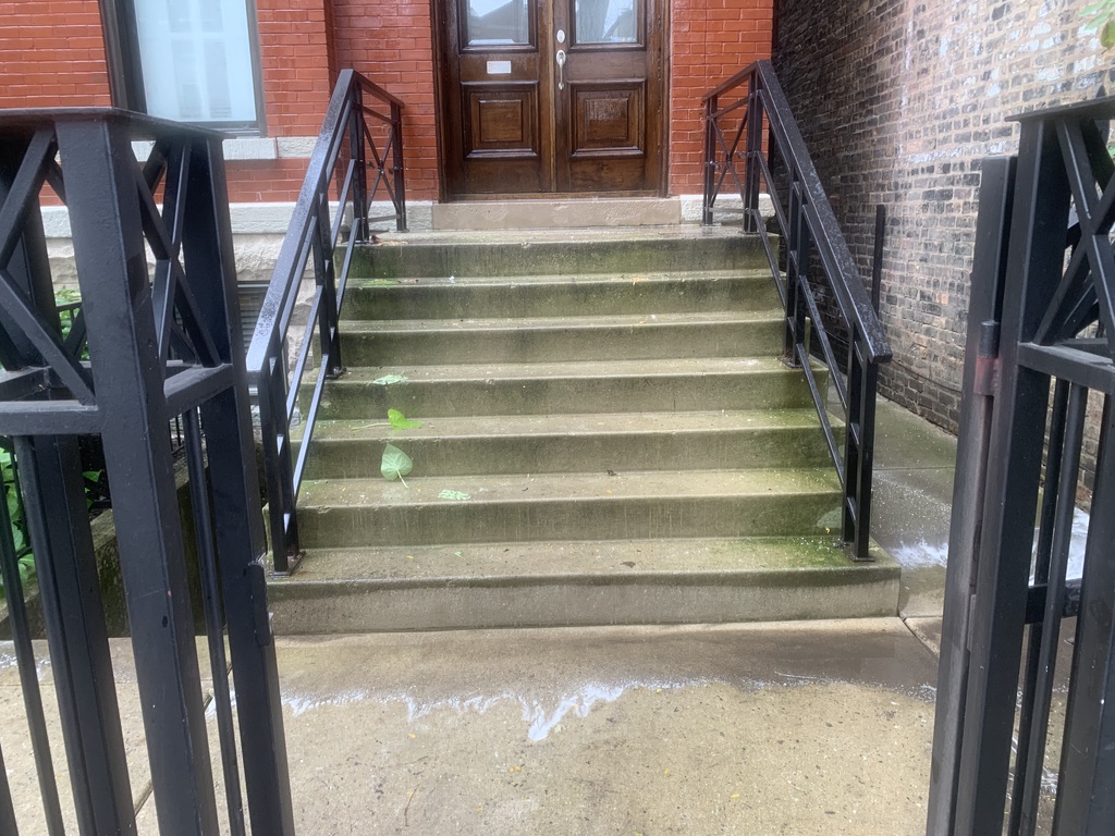 Limestone Stair Cleaning Before Chicago
